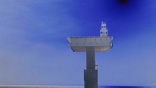 Catherine Yass, Lighthouse East (detail), 2011, Photographic transparency, lightbox 50.8 x 40.75 x 6.5 inches (129 x 103.5 x 16.5 cm)