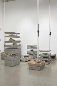 Michael Joo's Concatenations (1991/2026) is a large-scale mixed-media installation measuring 513.1 × 412.8 × 289.6 cm (202 × 162½ × 114 in). Characteristic of Joo's interdisciplinary practice, the work brings together diverse materials and conceptual references to explore connections between nature, culture, history, and systems of knowledge. Courtesy of the artist and Kukje Gallery. Photograph by Genevieve Hanson