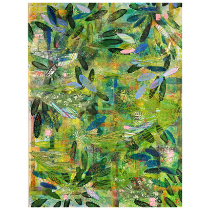 Lisa Petker-Mintz, Welcome To The Jungle, mixed media on canvas, 48 x36 inches. Courtesy of the artist and The Painting Center