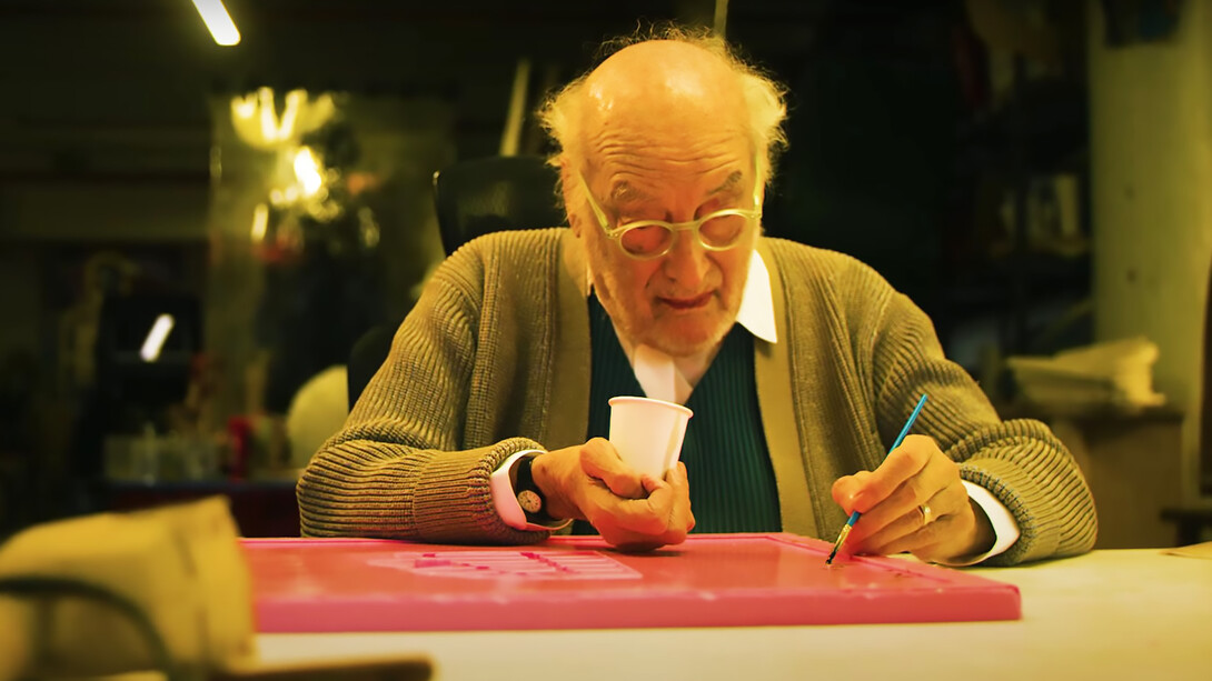 Gaetano Pesce crafting innovation at his table
