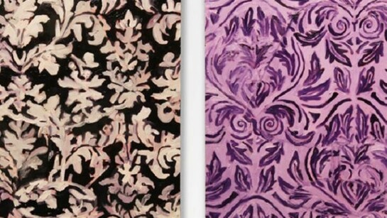 Guy Ben-Ari, Screen (Lamp) - Floral Diptych, 2013, Oil on panel, diptych, 16 X 16 in. each