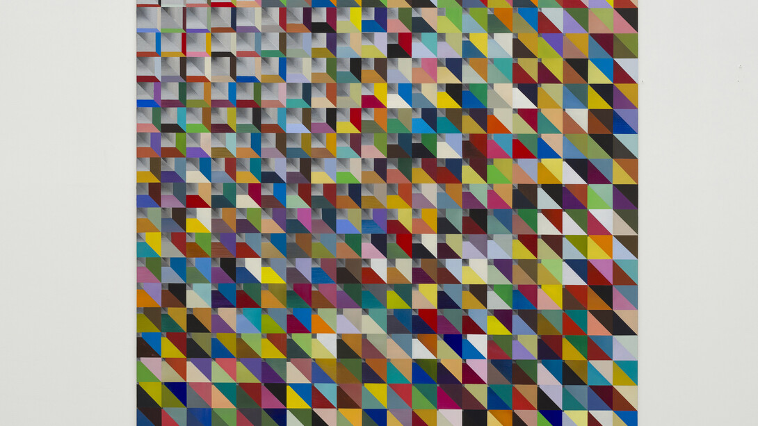 Luiz Zerbini Fuga, 2014, Acrylic on canvas, 200 x 200 cm. Photo: Eduardo Ortega