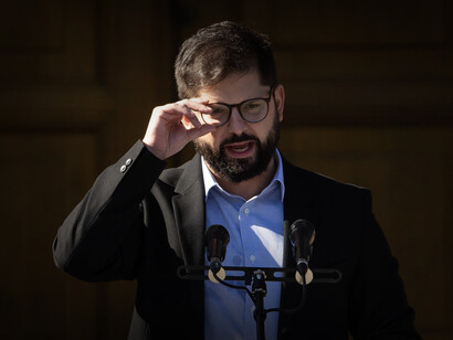 Gabriel Boric, presidente de Chile, durante el acto de conmemoración de los 50 años del Golpe de Estado en Chile