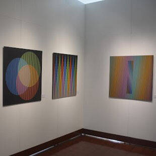 Sala con reproducciones en inducción cromática y color aditivo (2014). Carlos Cruz-Díez. Museo de Arte Costarricense. Foto AKEZ