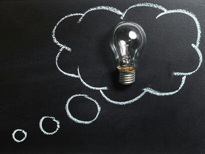 A lightbulb representing a new idea surfacing