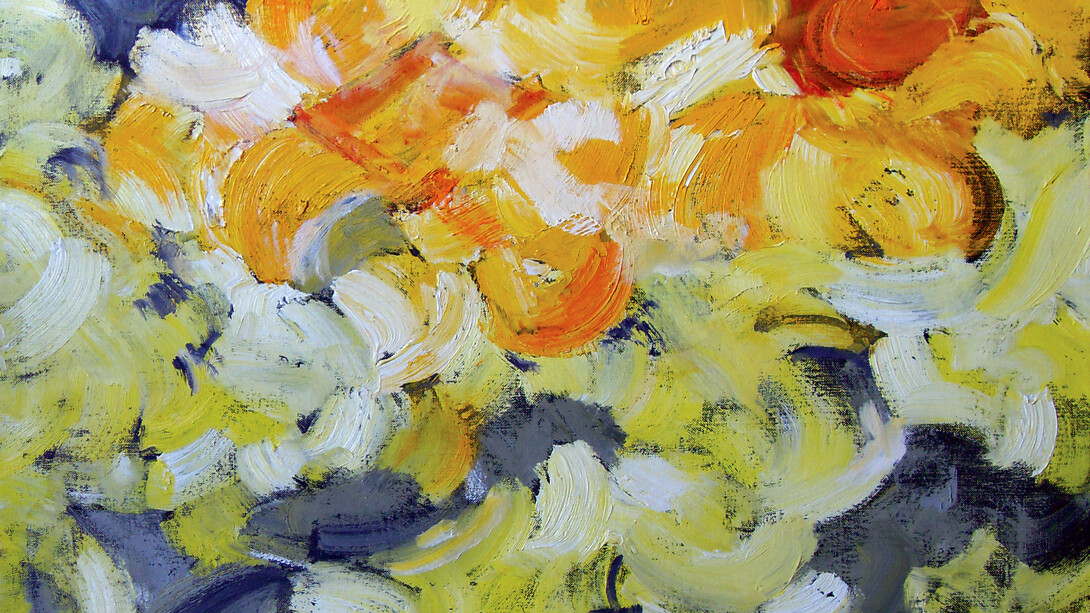 Buffie Johnson, Cyclical Time I, 1962, Oil on canvas, 21" x 24"