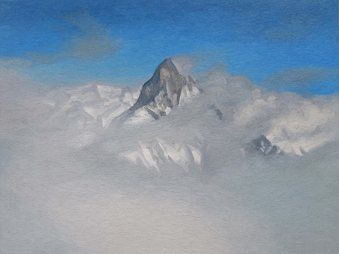 Ralph Fleck, Alpenstück 19.V, 2015, oil on canvas, 200 x 200 cm