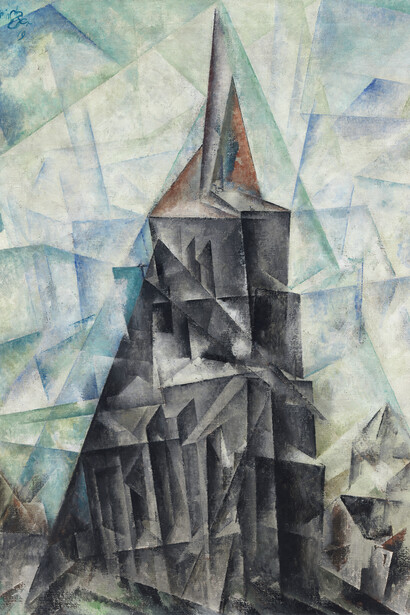 Lyonel Feininger, New York, 1871–1956, "Umpferstedt III", 1919. Oil on canvas, 101 x 80 cm. Purchased, 2008 ngi.2008.91.