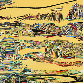 Regina Scully, Mindscape 2, 2017, Acrylic on canvas, 39 x 64in. Courtesy of C24 Gallery