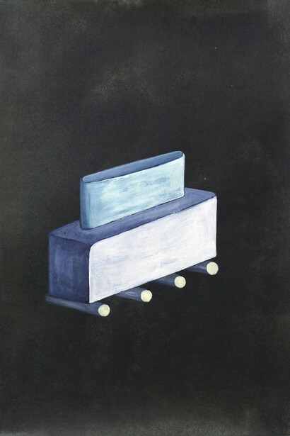 Reuven Israel. Untitled (page from a notebook#1 ), 2012. Watercolor on paper, 12 x 8.5 inch