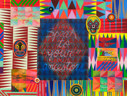 Jeffrey Gibson, with an uncorrupted gaze (detail), 2025. Courtesy of Hauser & Wirth