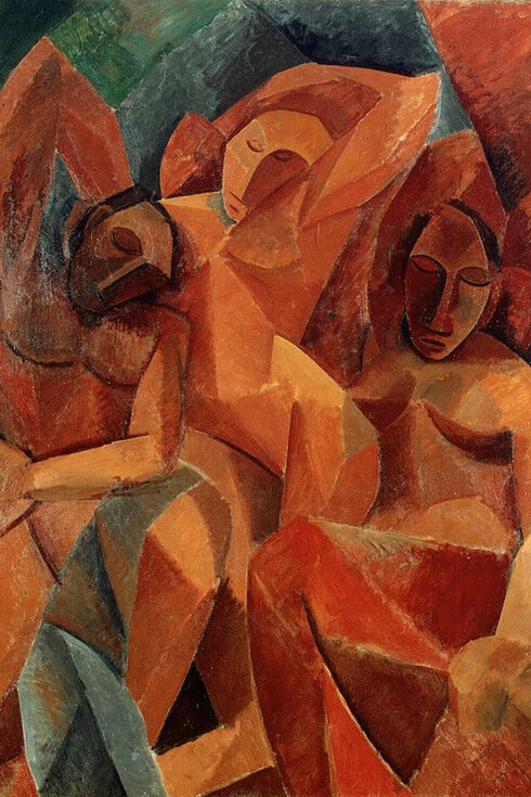Pablo Picasso; Trois femmes (Tres mujeres), 1908,  Museo del Hermitage, San Petersburgo (detalle)