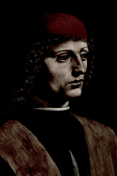 «Retrato de un músico» (detalle), óleo sobre tabla, 1485