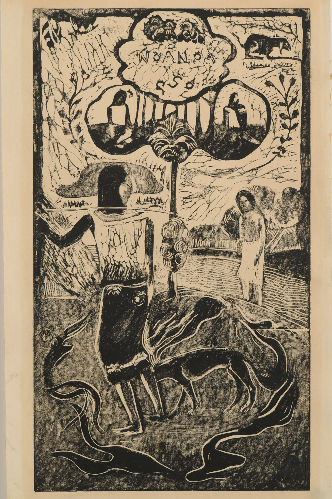 Paul Gauguin, Noa Noa. Embaumé Embaumé. / Fragrant Scent, 1893-1894, Woodcut on pale cream Japan paper, 38.8 x 24.2 cm, Collection of McMaster Museum of Art, Levy Bequest Purchase
