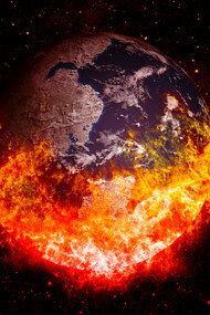 The world is on fire nearing an apocalyptic end
