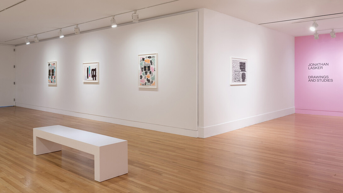Jonathan Lasker, Drawings and studies, exhibition view. Courtesy of Frye Art Museum