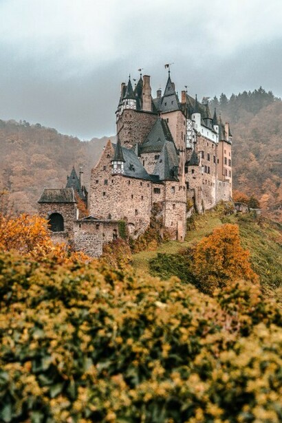 Burg Eltz, a castle nestled in the forest near Wierschem, Germany