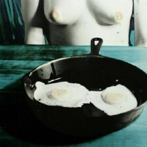 Keith Smith, Hand Mirror, 1968, Photograph with handcoloring, 10 x 8 inches