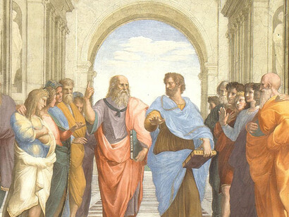 Raffaello Sanzio, Scuola di Atene, 1509-1511 ca, Musei Vaticani, particolare