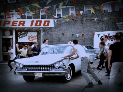 A mob attacks a car during a Chicago Freedom Movement march in Marquette Park, Chicago, in 1966