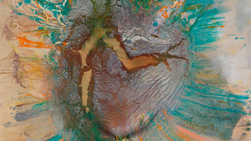 John M Armleder, Scaletta (detail), 2012, 74 13/16 x 57 inches, 190 x 145 cm - mixed media on canvas