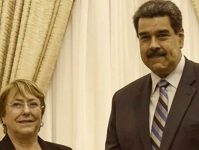 Michelle Bachelet con Nicolás Maduro