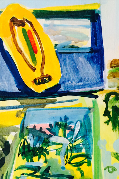 Tim Braden, Sargasso, 2015, Acrylic
on canvas, 110 x 150 cm ©
Tim
Braden.
Courtesy
the
artist
and
Bruce
Haines
Mayfair