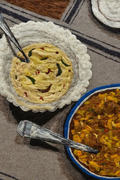 Melissa Joseph, Curry is a casserole (detail), 2026. Courtesy of Charles Moffett Gallery