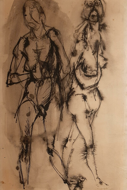 Ennio Morlotti, Due nudi femminili in piedi, 1945, foto Francesca Panseri