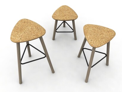 Domitalia sgabello Pick, seduta in sughero