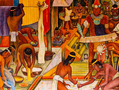 Escenas de la vida mexicana precolombina por Diego Rivera