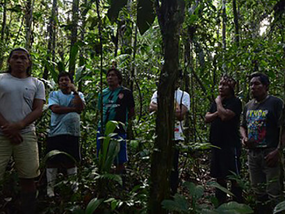 Sapara men in forest, Naku, Ecuador @ Ashish Kothari