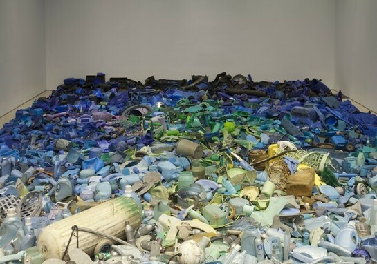 Tony Capellán, Mar invadido (detail), 2015, Installation view Pérez Art Museum Miami, Found objects from the Caribbean Sea. 360 x 228 inches, Photo: Oriol Tarridas