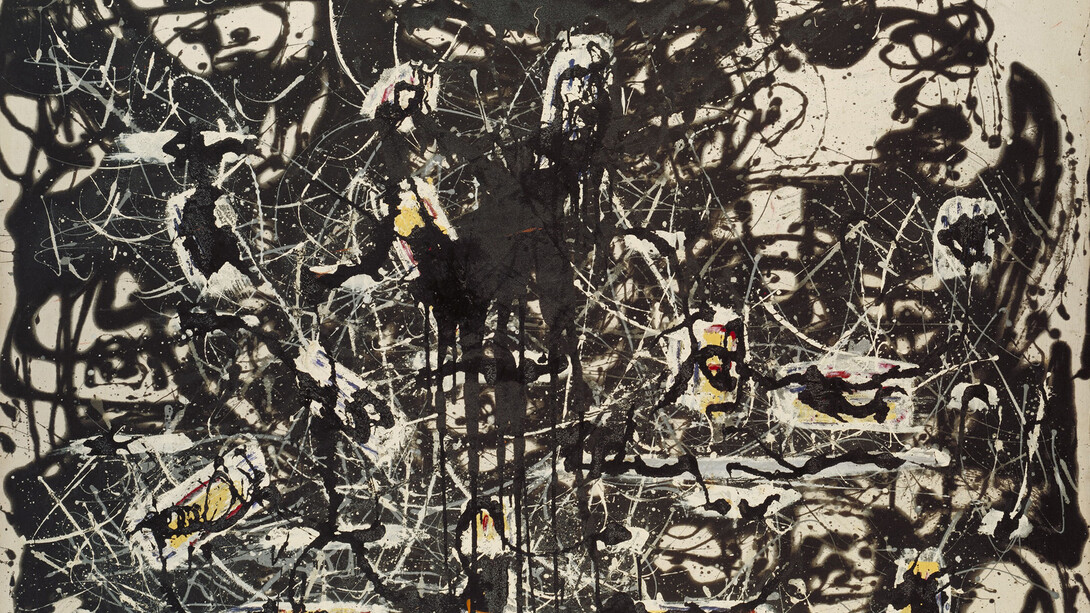 Jackson Pollock, 1912-1956, Yellow Islands, 1952, Oil paint on canvas, support: 1435 x 1854 mm © The Pollock-Krasner Foundation ARS, NY and DACS, London 2015

