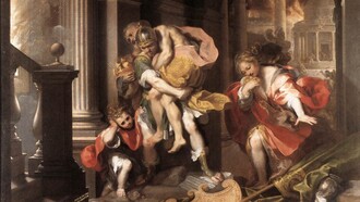 "Fuga di Enea da Troia", 1568, Federico Barocci, Galleria Borghese, Roma, Italia