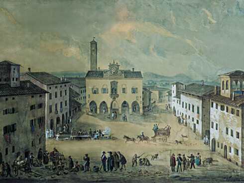 Il Teatro Magnani in un antico dipinto