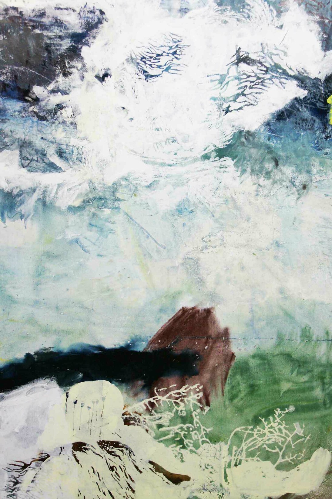 Amélie Ducommun, Sensitive Water Mapping #78, 2016, Mixed media on canvas, 130 x 89 cm. Courtesy of Gallery Elena Shchukina