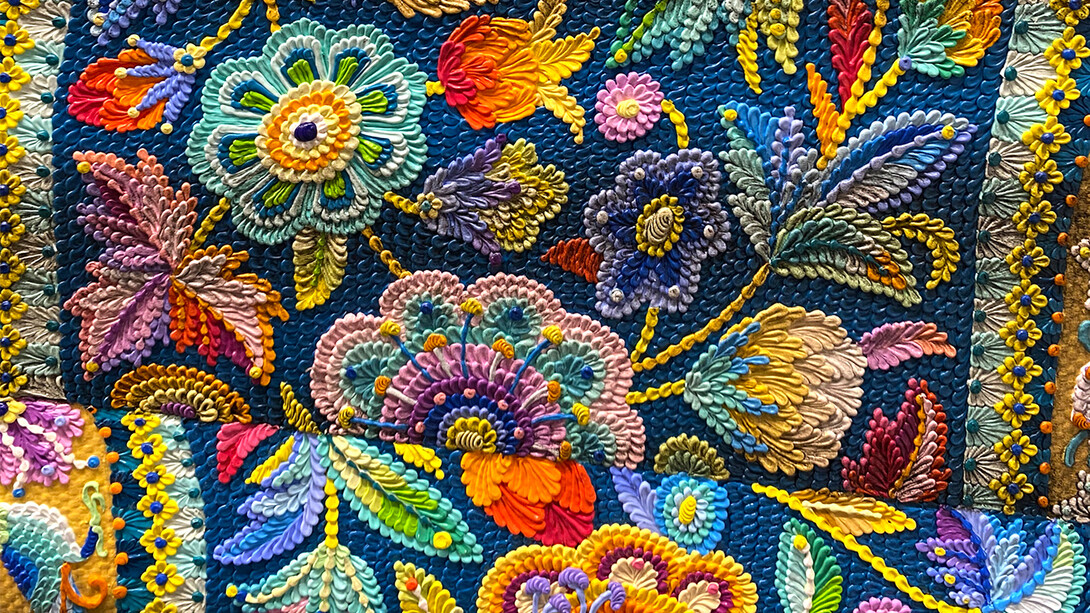 Antonio Santín, Poligamia (detail), 2023. Oil on canvas, 63 x 86.6 in (160 x 220 cm). Courtesy of Marc Straus Gallery