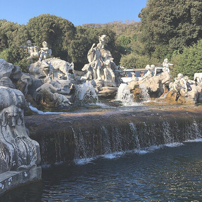 The monumental complex of Caserta, designed by architect Luigi Vanvitelli in the second half of the eighteenth century at the request of Charles of Bourbon, was created to rival the royal residences of Versailles and Madrid. The site includes the grand palace, its park and gardens, a wooded area, the Carolino Aqueduct, and the San Leucio industrial complex, which was built for the production of fine silk fabrics in Italy