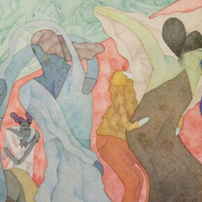 Gladys Nilsson, Fancy dress ball (after ‘their stylish new clothes’), 1975. Courtesy of the George Adams Gallery 