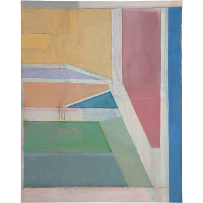 Richard Diebenkorn, Ocean Park #27, 1970, Oil on canvas, 254 x 203.2 cm, Brooklyn Museum. Gift of The Roebling Society and Mr. and Mrs. Charles H. Blatt and Mr. and Mrs. William K. Jacobs, Jr., 72.4, Copyright 2014 The Richard Diebenkorn Foundation 