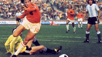 Johan Crujiff durante Olanda-Argentina