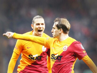Galatasaray's leader Marcos do Nascimento Teixeira in action