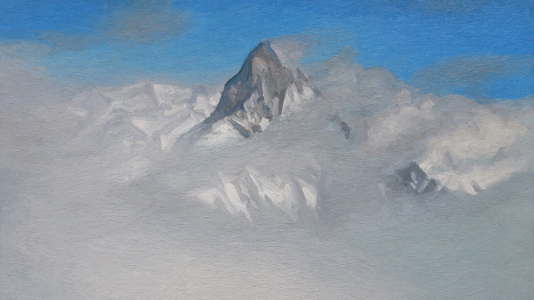 Ralph Fleck, Alpenstück 19.V, 2015, oil on canvas, 200 x 200 cm