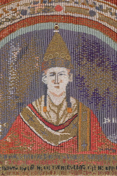 Pope Innocent III stitched by Anthea Godfrey (detail), Embroiderers’ Guild (Eastern Region), Photography © British Library 