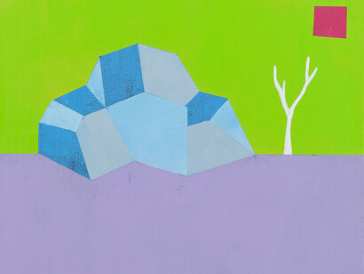 Cara Nahaul, Purple Telegraph , 2015, Oil and acrylic on canvas, 40 x 50 cm (15.75 x 19.69 in)