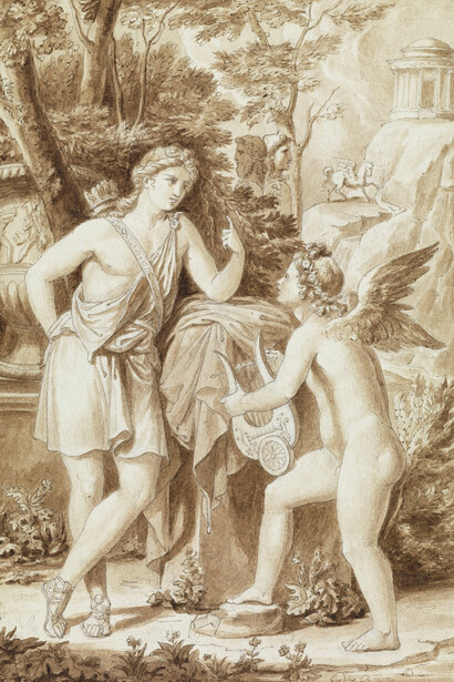 José de Madrazo y Agudo, The dispute between Apollo and Cupid, ca. 1812. Cortesía del Museo del Prado