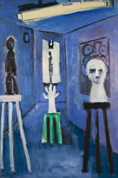 Paul Housley, Das Blu Nacht, 2015, Oil on Canvas, 121,5 x 91,5 cm, framed: 125,5 x 95,5 x 4,5 cm