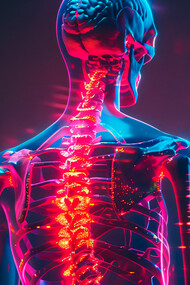 Ilustração do corpo humano. No âmbito fisiológico, a postura corporal desempenha um papel crucial no fluxo sanguíneo cerebral