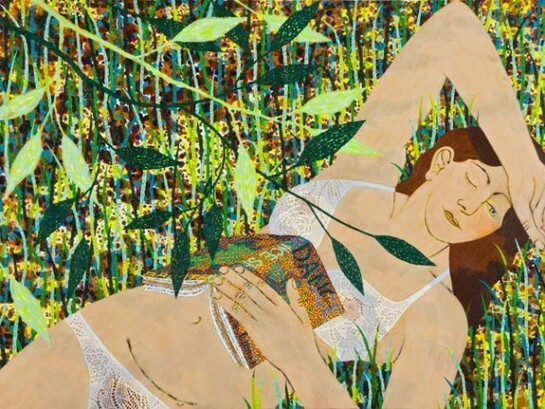 Benjamin Degen, Dapple, 2013, Oil on linen over panel, 36 x 54 in. Courtesy: Susan Inglett Gallery, NYC.